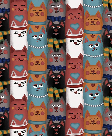 Сумка-шоппер Joy Textile (ткань под лен), 35*37*7 см, «Колоритные котики»