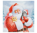 Салфетки сервировочные Sima-Land, 33×33 см, 20 шт., «Дед Мороз и котята»