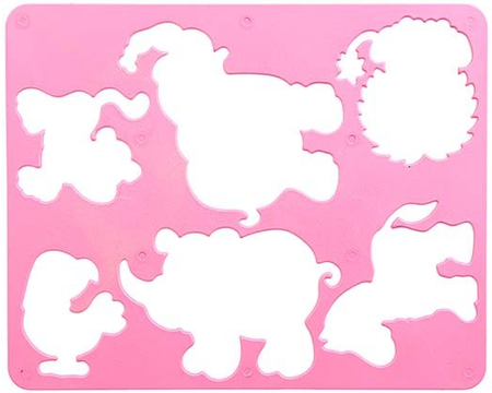 Трафарет фигурный для рисования «Луч», 200*165 мм, «Веселые зверята»