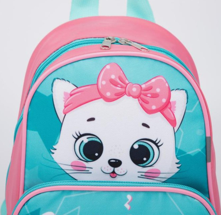 Рюкзачок детский «Кошка», 22*12*27 см, бирюзовый