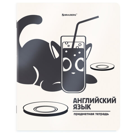 Тетрадь предметная А5, 48 л. на скобе «Кот-непоседа», 165*205 мм, клетка, «Английский язык» Тетрадь предметная А5, 48 л. на скобе «Кот-непоседа», 165*205 мм, клетка, «Английский язык»