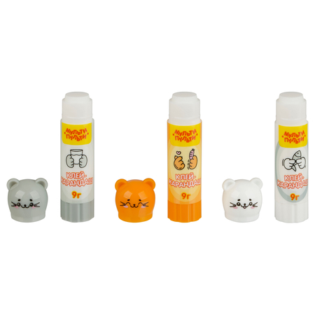 Клей-карандаш «Мульти-Пульти», 9 г, «Котики», ассорти