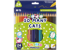 Карандаши цветные So Many Cats, 24 цвета, длина 175 мм
