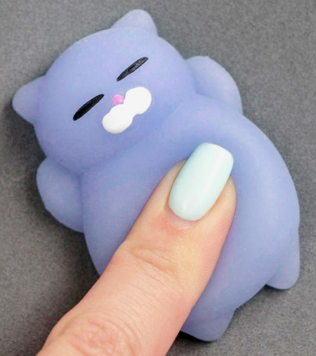 Игрушка-антистресс «Мялка», 2*4 см, «Кошечка», голубая