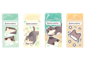 Ластик Brauberg, 50×24×10 мм, «Милые коты», ассорти Ластик Brauberg, 50×24×10 мм, «Милые коты», ассорти