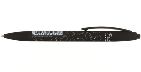 Ручка шариковая автоматическая одноразовая Pusheen, корпус черный, стержень синий