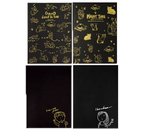 Скетчбук-блокнот креативный, 185×260 мм, 26 л., черные листы, «Наилучшие пожелания. Котики, мальчик и девочка», ассорти