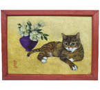 Картина «Кот» №2601 (Джонс А.С.), 17×24 см, холст, масло