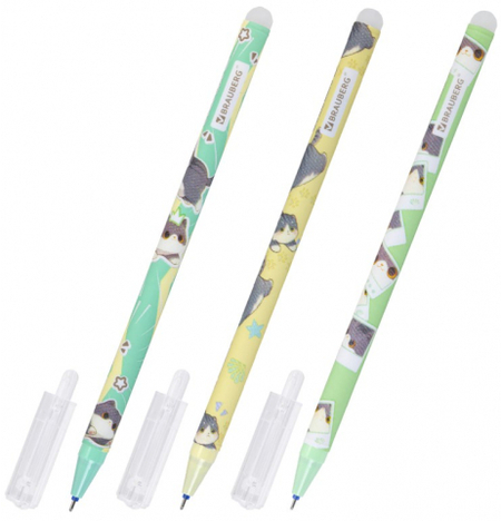 Ручка гелевая Brauberg Cute «Пиши-стирай», корпус ассорти, стержень синий Ручка гелевая Brauberg Cute «Пиши-стирай», корпус ассорти, стержень синий