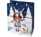 Пакет подарочный Meshu, 18×23×10 см, «Зимний вечер»