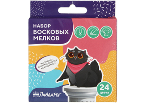 Мелки восковые «Творческие котики», 24 цвета, 24 шт., диаметр 7 мм, длина 90 мм Мелки восковые «Творческие котики», 24 цвета, 24 шт., диаметр 7 мм, длина 90 мм