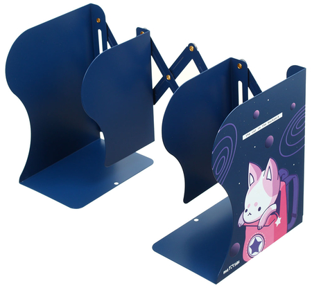 Подставка для книг металлическая Meshu , 19*14,7*10,5 см, темно-синяя, Space Cat