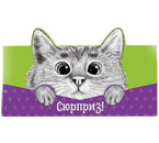 Открытка-конверт «Дарите счастье», 80×175 мм, «Кот» Открытка-конверт «Дарите счастье», 80×175 мм, «Кот»