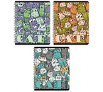 Тетрадь общая А5, 60 л. на гребне «Котовасия», 170×205 мм, клетка, ассорти (цена за 1 шт.)