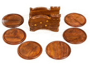 Набор деревянных подставок под горячее Sima-Land, 6 шт., 11,5×13×6,5 см, «Кошка»