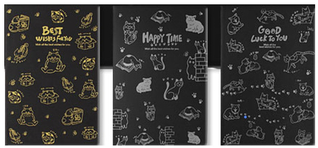 Скетчбук-блокнот креативный, 140*210 мм, 26 л., черные листы, «Наилучшие пожелания. Котики», ассорти Скетчбук-блокнот креативный, 140*210 мм, 26 л., черные листы, «Наилучшие пожелания. Котики», ассорти
