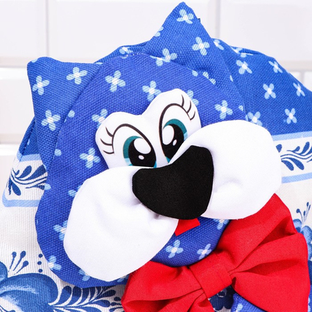 Накидка-грелка на чайник «Кот» (гжель), 31*42*4 см Накидка-грелка на чайник «Кот» (гжель), 31*42*4 см