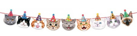 Гирлянда бумажная «Веселые коты», длина ленты 3 м Гирлянда бумажная «Веселые коты», длина ленты 3 м