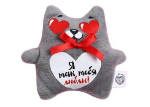 Игрушка-магнит мягкая «Я так тебя люблю. Кот», 10 см