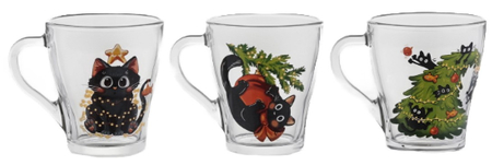 Кружка стеклянная Sima-Land, 250 мл, «Грация. Озорные котики», ассорти