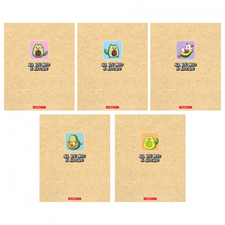 Тетрадь общая А5, 48 л. на скобе «АвоКотики», 160*203 мм, клетка, ассорти