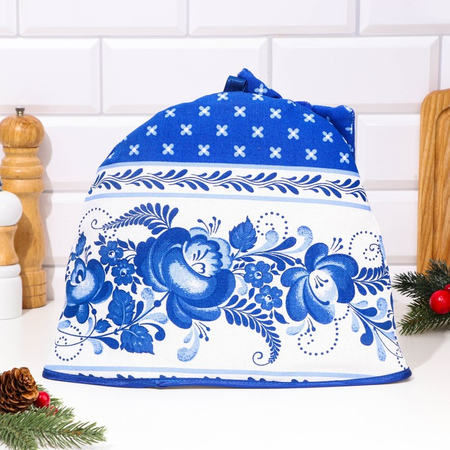 Накидка-грелка на чайник «Кот» (гжель), 31*42*4 см Накидка-грелка на чайник «Кот» (гжель), 31*42*4 см