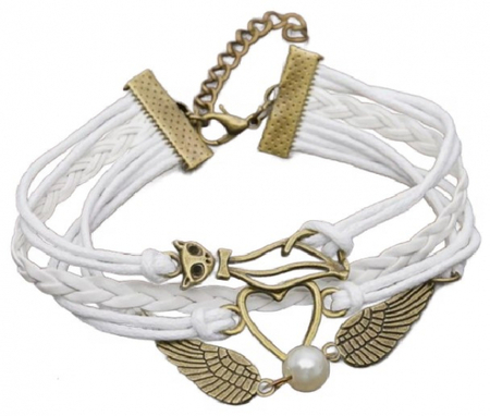 Браслет «Магия знаков. Кошечка», длина 17 см, белый