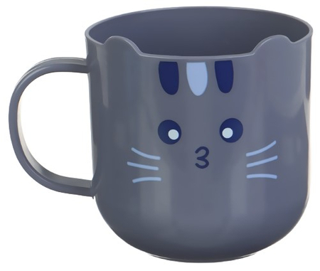 Кружка детская пластиковая «Котик», 300 мл, серая Кружка детская пластиковая «Котик», 300 мл, серая
