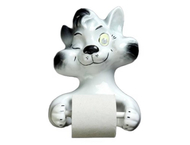 Держатель для туалетной бумаги фарфоровый «Кот-хулиган»