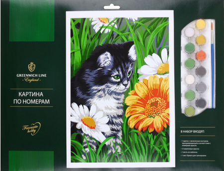 Картина по номерам Greenwich Line (картон), 29,5*39,5 см, «Котик в цветах» Картина по номерам Greenwich Line (картон), 29,5*39,5 см, «Котик в цветах»