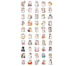Набор наклеек ПВХ Meshu, 5×3 см, 50 шт., Funny Cats, ассорти