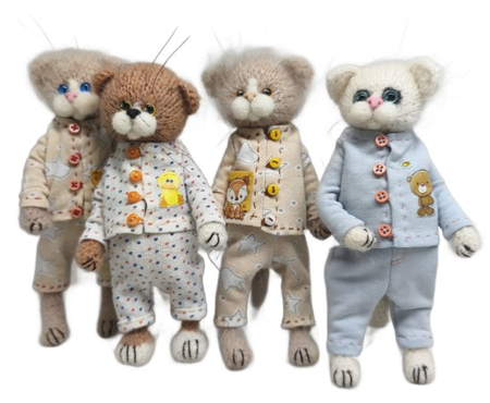 Игрушка мягкая «Кот» (Пинчук М.Ю.), 7*8,5*16 см, ассорти