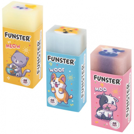 Ластик Funster Pets, 50*21*16 мм, ассорти
