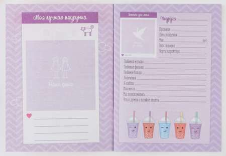 Книжка записная «Анкета для девочек» А6, 140*100 мм, 16 л., «Котик» Книжка записная «Анкета для девочек» А6, 140*100 мм, 16 л., «Котик»