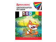 Картон цветной А4 немелованный Brauberg Картон цветной А4 немелованный Brauberg