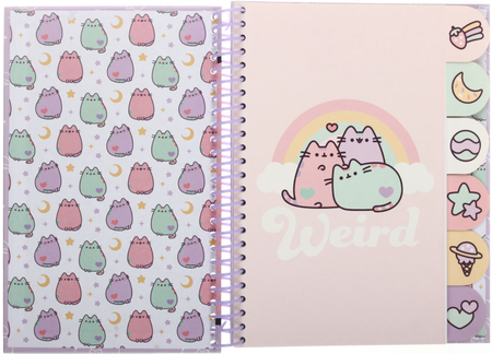 Блокнот на гребне с разделителями Pusheen, 165*215 мм, 60 л., линия