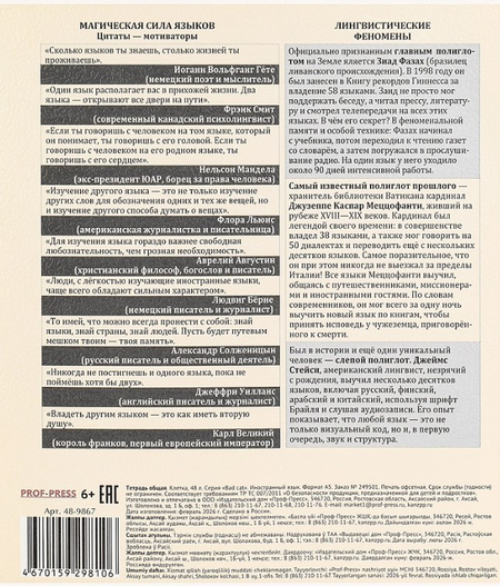 Тетрадь предметная А5, 48 л. на скобе Bad Cat, 165*205 мм, клетка, «Иностранный язык» Тетрадь предметная А5, 48 л. на скобе Bad Cat, 165*205 мм, клетка, «Иностранный язык»