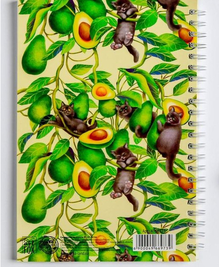 Ежедневник недатированный на гребне Avocato Notebook, А5, 60 л., точки