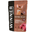 Корм влажный «Мираторг» Winner Extra Meat (для взрослых кошек всех пород), 80 г, говядина в соусе