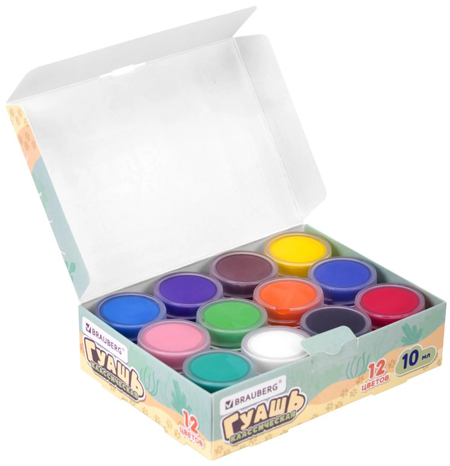 Гуашь Brauberg, 12 цветов*10 мл, «Милые коты»