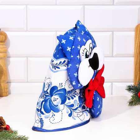 Накидка-грелка на чайник «Кот» (гжель), 31*42*4 см Накидка-грелка на чайник «Кот» (гжель), 31*42*4 см