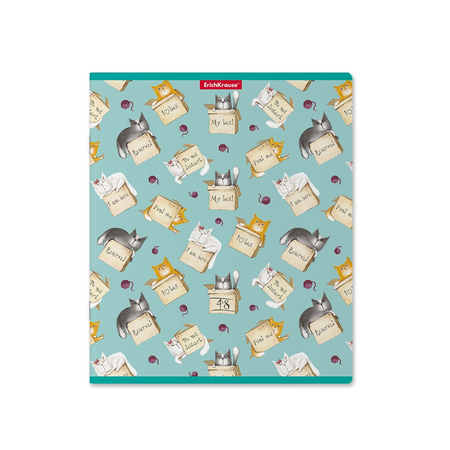 Тетрадь общая А5, 48 л. на скобе ErichKrause Cat & Box, 170*203 мм, линия, ассорти Тетрадь общая А5, 48 л. на скобе ErichKrause Cat & Box, 170*203 мм, линия, ассорти