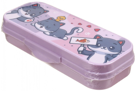 Пенал-футляр «Стамм», 215*90*43 мм, «Котики»