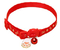 Ошейник для кошек светящийся, с бубенчиком и подвесом «Пижон», 30*1 см, «Лапка», красный