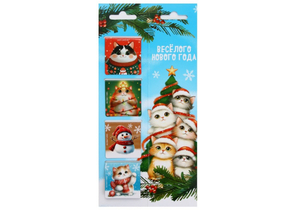 Набор магнитных закладок для книг Sima-Land, 4 шт., «Котики» Набор магнитных закладок для книг Sima-Land, 4 шт., «Котики»