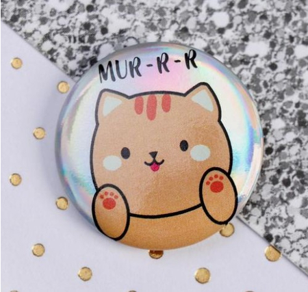 Набор детский «Котик. Кусь такую красотку» (резинки для волос и значок), 4 предмета