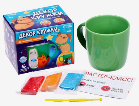 Набор для декора кружки полимерной глиной «Лепка на кружке», «Котики»
