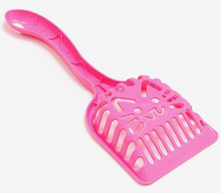 Совок фигурный с эргономичной ручкой «Кот», 28*10 см, розовый