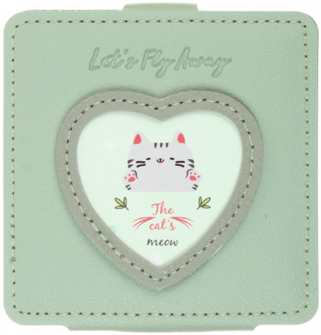 Зеркальце карманное складное Meshu, 85*95 мм, Cat's Meow