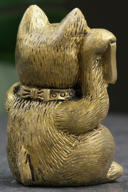 Фигура гипсовая «Котик денежный», 8*5*5 см, золотистый